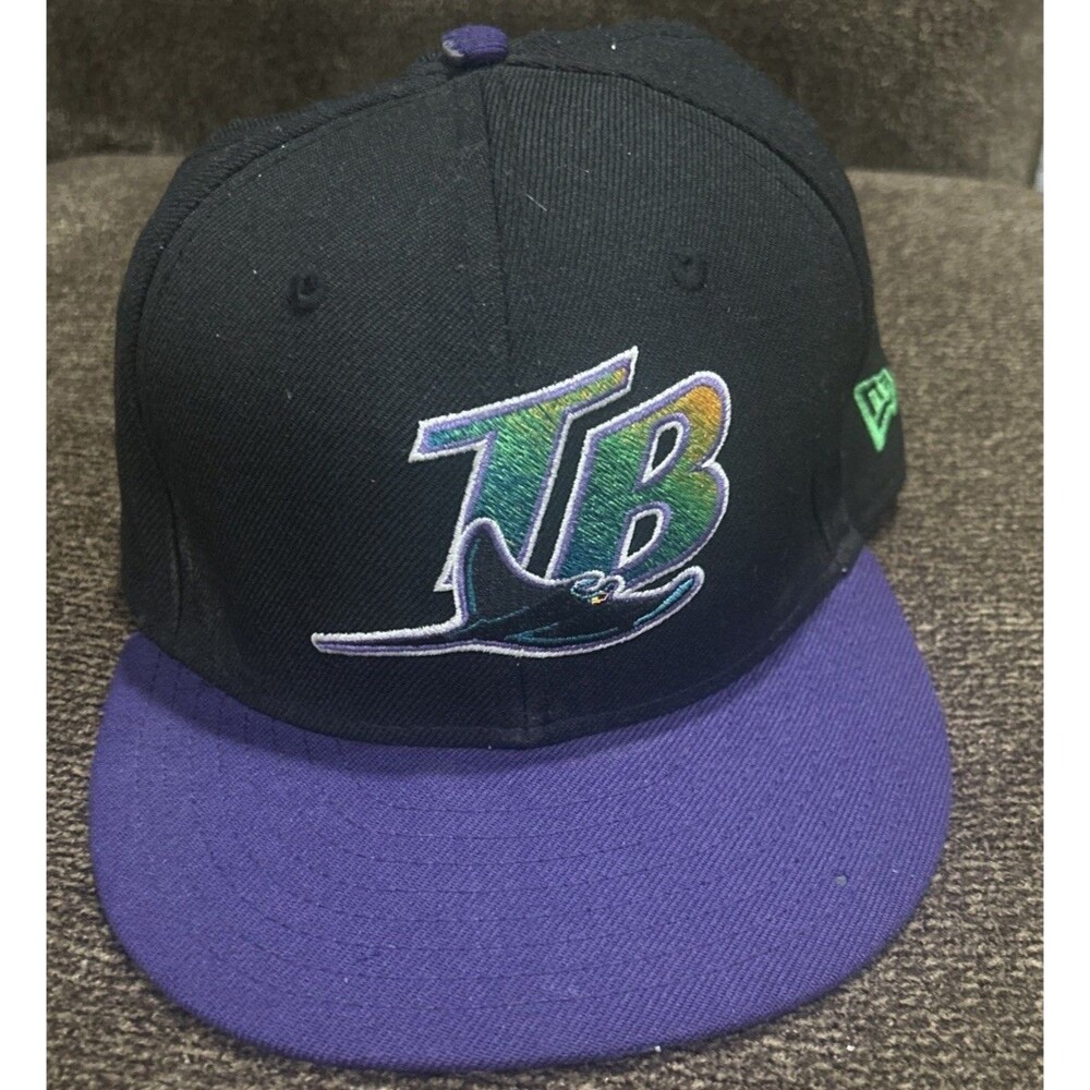 Tampa Bay Rays Devils Hat Men Black Purple 59Fifty New Era Fitted Cap Size 7 3/8